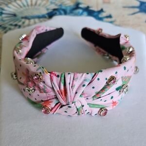 Top Knot Crystal Embellished Christmas Headband